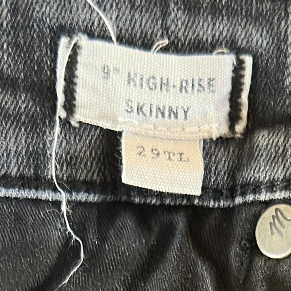 Madewell 9" High Rise Skinny Jean, Black, 29T - Picture 3 of 6